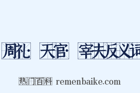 周礼·天官·宰夫反义词是什么意思的图片